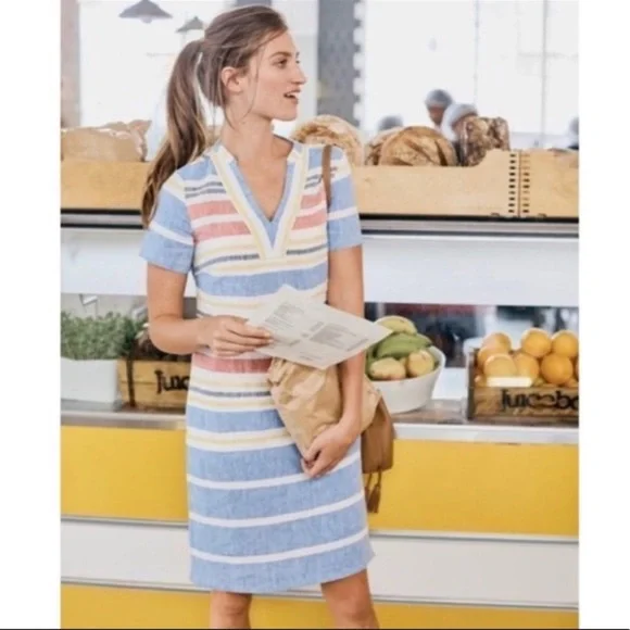 chinese dress ladies Elodie Jersey Maxi Dress-Navy and Ivory Stripe main image 0